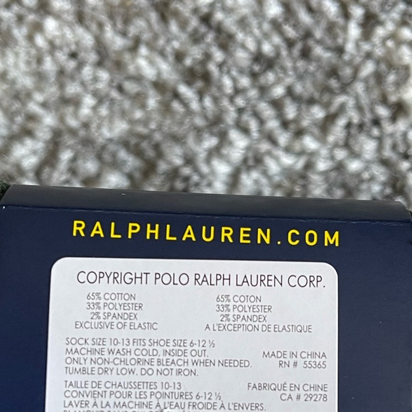 Polo Ralph Lauren Mens Dress Socks 3 Pack Red/Green/Blue - Picture 7 of 8